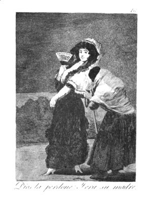 Goya - Caprichos - Plate 16: For Heaven's Sake - and it was her Mother