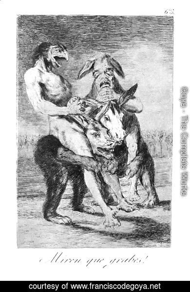 Goya - Caprichos - Plate 63: Look how Solemn they are!