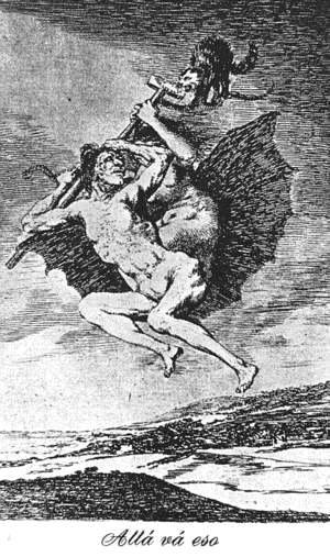 Goya - Caprichos - Plate 66: Up They Go