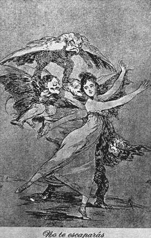 Goya - Caprichos - Plate 72: You Cannot Escape