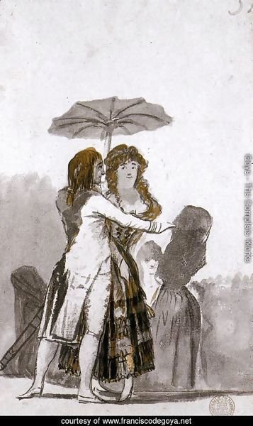 Couple with Parasol on the Paseo