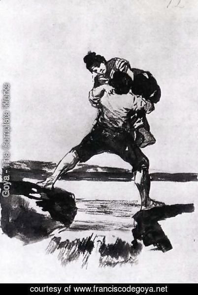 Goya - Peasant Carrying a Woman