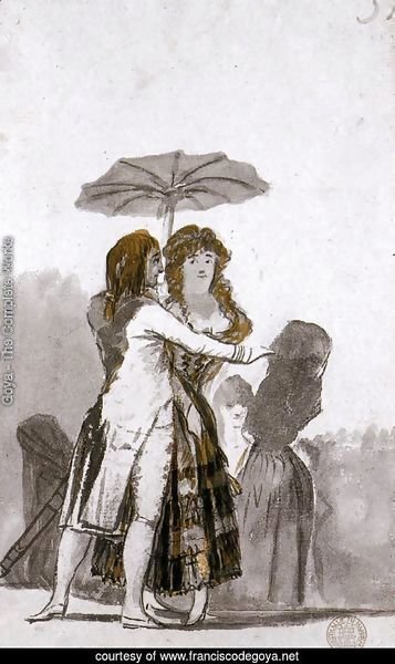 Couple with Parasol on the Paseo 2