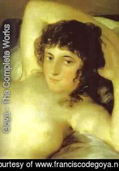 Goya - The Nude Maja (La Maja Desnuda) Detail 1799-1800