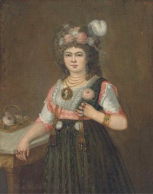 Goya - Portrait of a lady, three quarter-length, with her right hand on a table