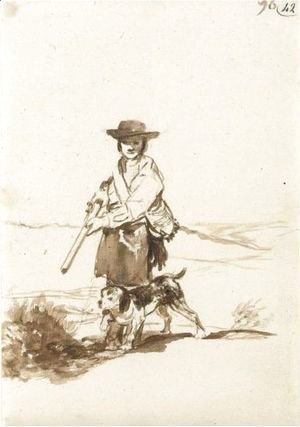 A Hunter With His Dog In A Landscape