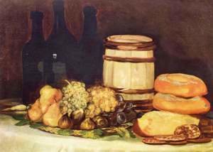 Goya - Still life with fruit, bottles, breads