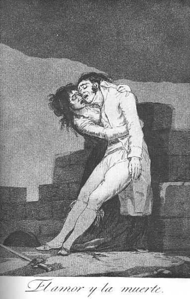 Caprichos - Plate 10: Love and Death