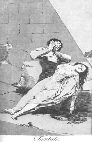 Goya - Caprichos - Plate 9: Tantalus