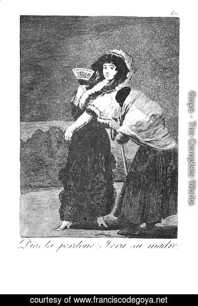 Goya - Caprichos - Plate 16: For Heaven's Sake - and it was her Mother
