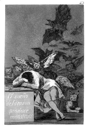 Goya - Caprichos - Plate 43: The Sleep of Reason Produces Monsters