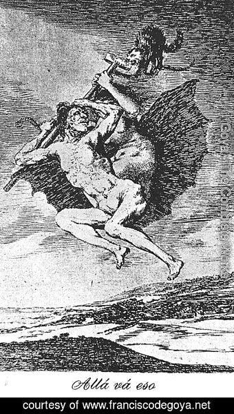 Goya - Caprichos - Plate 66: Up They Go