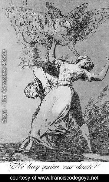 Goya - Caprichos - Plate 75: Can't Anyone Untie Us?