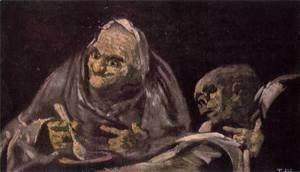 Goya - Two Old Women Eating from a Bowl