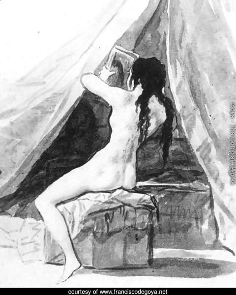 Nude Woman Holding a Mirror