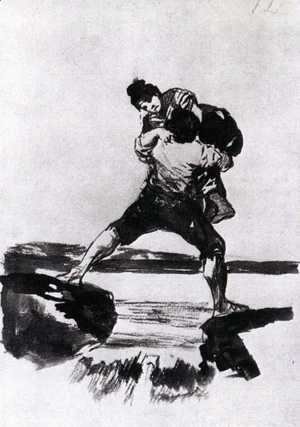 Goya - Peasant Carrying a Woman