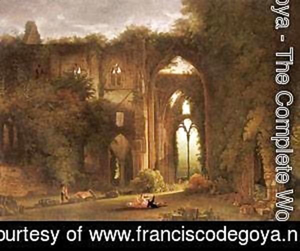 Goya - Tintern Abbey With Elegant Figures