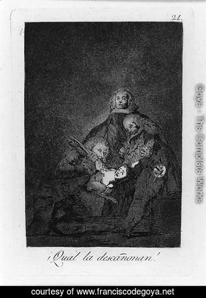 Goya - Qual la descanonan, Plate 21, from Los Caprichos