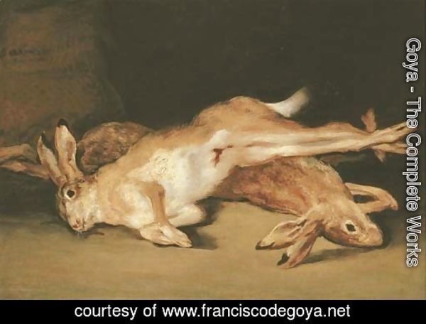 A Still life of dead hares