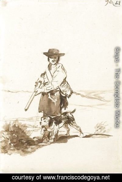 A Hunter With His Dog In A Landscape