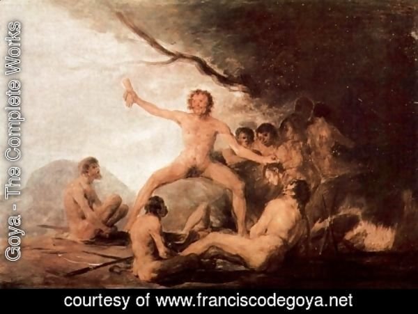 Goya - Desastres de la Guerra scene, the carcass of the Brebeuf Jesuit