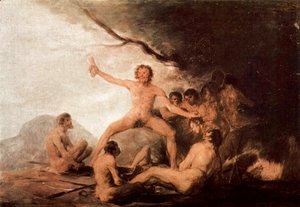 Goya - Desastres de la Guerra scene, the carcass of the Brebeuf Jesuit