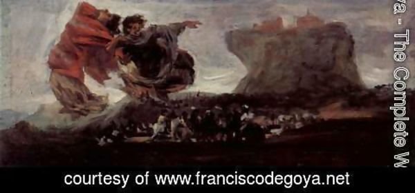 Goya - Series of 'pinturas negras' Fantastic scene Vision Series Espanol de las pinturas negras. Vision fantastica. (boceto)