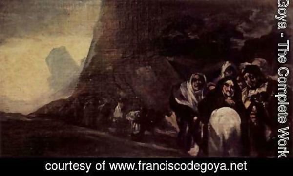 Goya - Series of 'pinturas negras' scene pilgrimage Espanol de las pinturas negras series. Procesion del Santo Oficio
