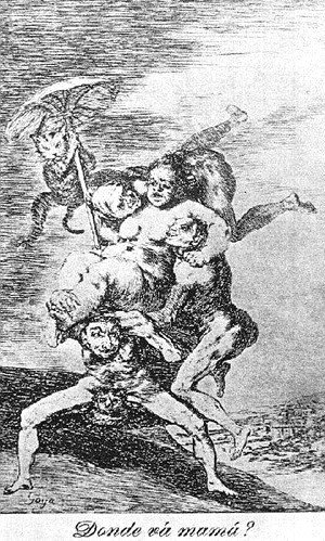 Goya - Caprichos  Plate 65  Where Is Mama Going